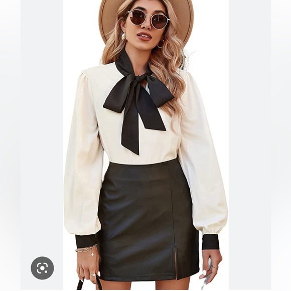 SHEIN Tops - Shein Tie Neck Blouse